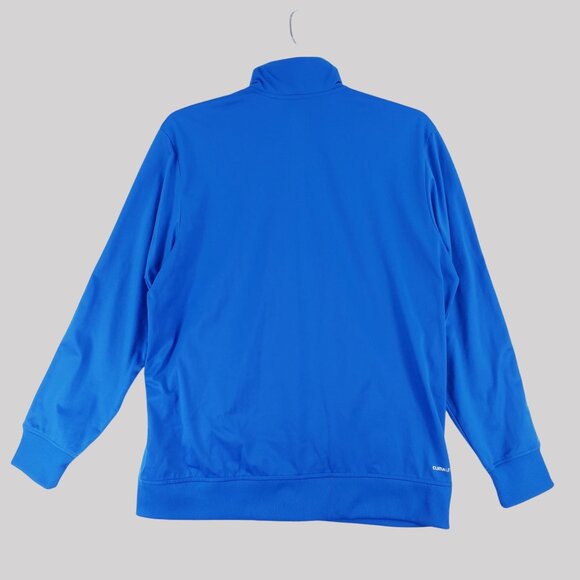Adidas Blue Full-Zip Climalite Track Jacket With Striped Sleeves Mens XL - Picture 3 of 9
